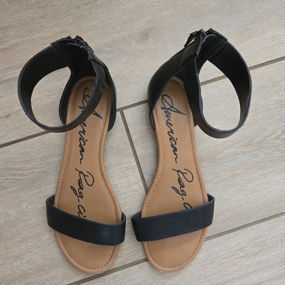 3 Items For $15! American Rag Black Ankle Strap Sandals